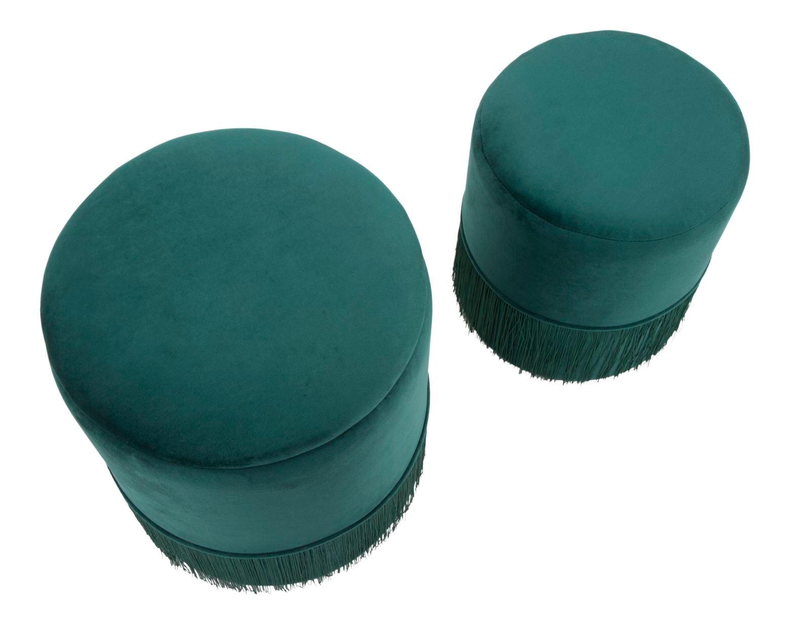 POUF/CONTENITORE LINES COPPIA VERDE CM Ø  35X42-30X32