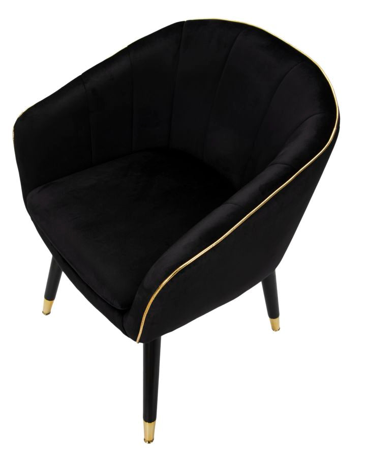 POLTRONA PARIS NERA/GOLD CM 62X58X78