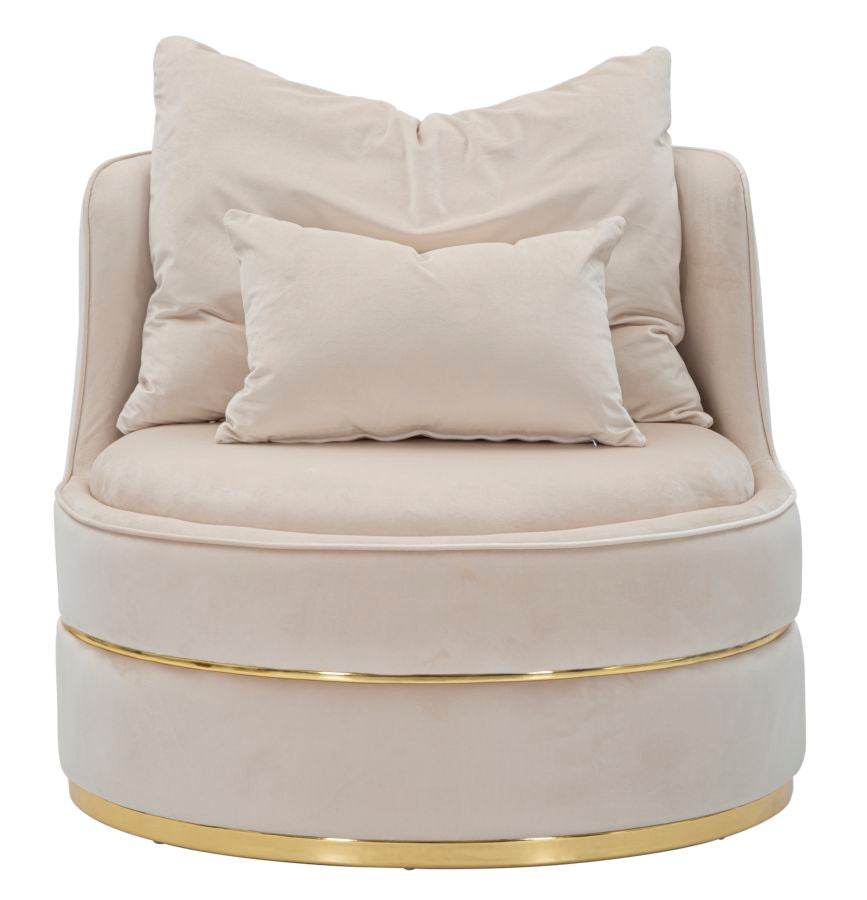 POLTRONA PARIS SPACE CREMA/GOLD CM Ø 84X72