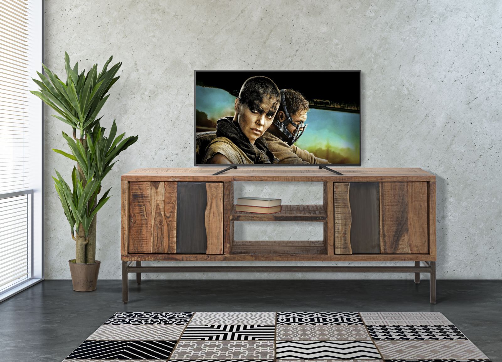 MOBILE PER TV YELLOWSTONE CM 145X40X60 (LEGNO DI ACACIA NILOTICA)