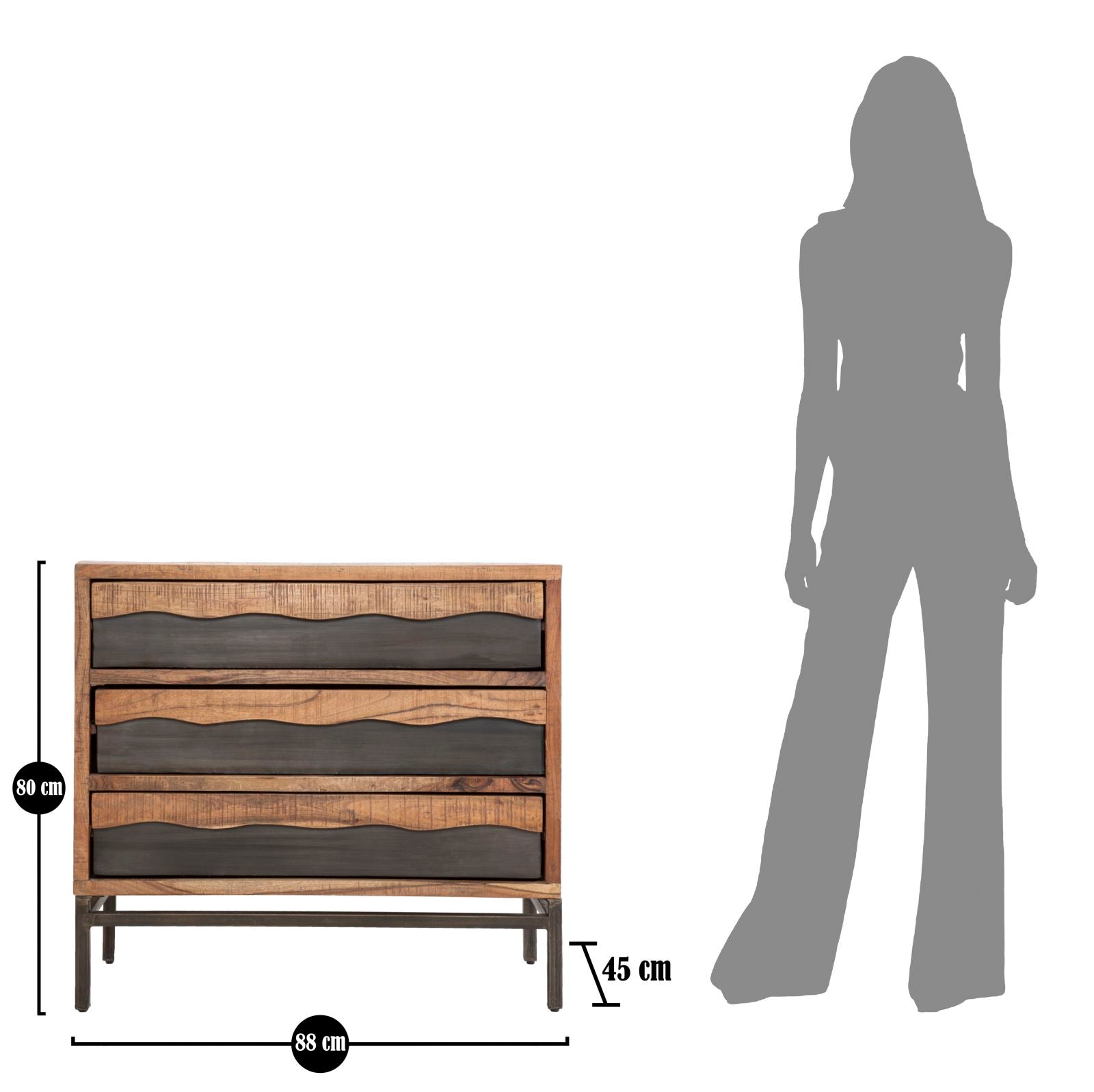 COMO' YELLOWSTONE CM 88X45X80 (LEGNO DI ACACIA NILOTICA)