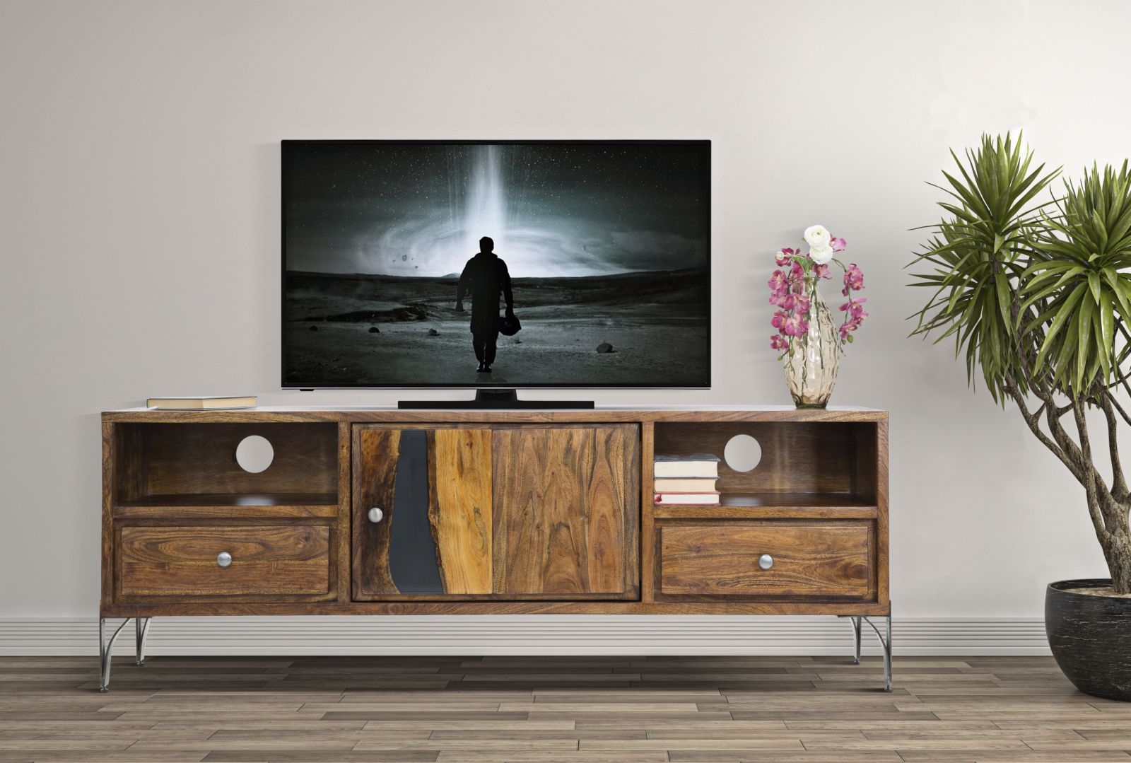 MOBILE PER TV MUSTANG CM 175X40X60 (LEGNO DI ACACIA NILOTICA)