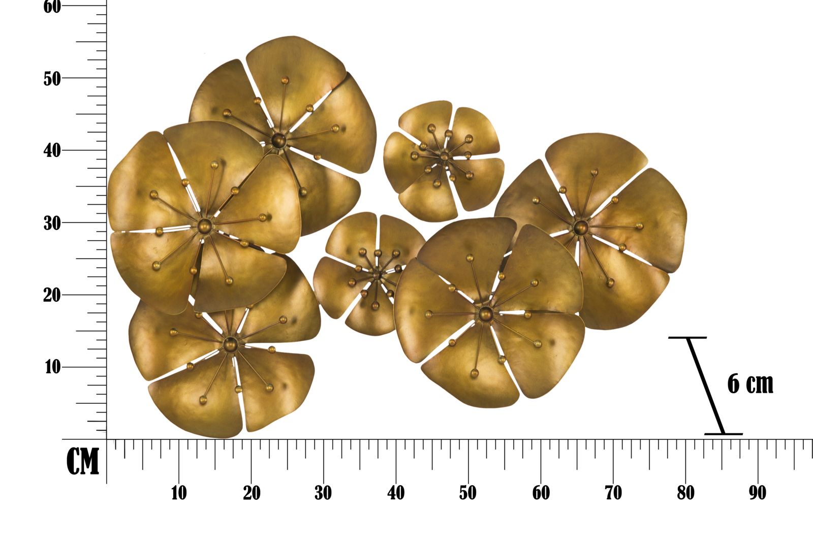 PANNELLO IN FERRO FLOWE GOLDY -B- CM 80X6X57